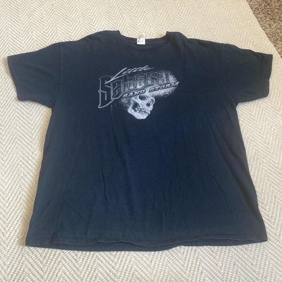 Black and grey skull graphic T-shirt Men Size XL Racing - Picture 2 of 6